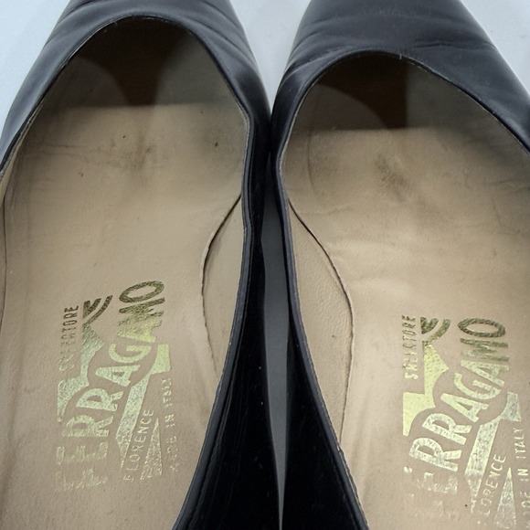Lot of 2 Pair Vintage Salvatore Ferragamo Pumps Women 5.5 B Black Leather - Picture 6 of 16